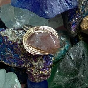 72 Large Agate wire wrapped ring